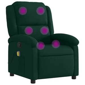 vidaXL Massage-Relaxsessel, dunkelgr&uuml;ner Samt