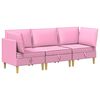 vidaXL Wohnzimmergarnitur mit Kissen mit Speicher 3 pcs Rosa Stoff