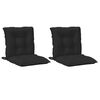 vidaXL Niedriglehner Stuhlkissen Set 2 stk. Polyester Melange Schwarz