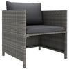 vidaXL 12-tlg. Garten-Lounge-Set mit Kissen Poly Rattan Grau