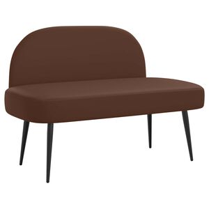 vidaXL Gepolsterte Bank mit R&uuml;ckenlehne Braun 110 x 60 x 76 cm