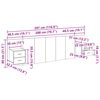 vidaXL Kopfteil mit Schrank mit Schubladen 3 pcs Altholz Holzwerkstoff