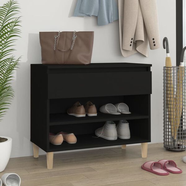 vidaXL Schuhregal Schwarz 70x36x60 cm Holzwerkstoff