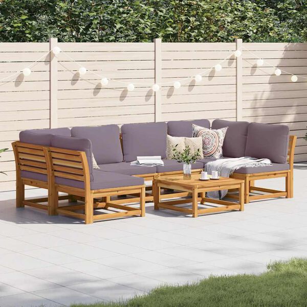 vidaXL 7-tlg. Garten-Lounge-Set mit Kissen Massivholz Akazie