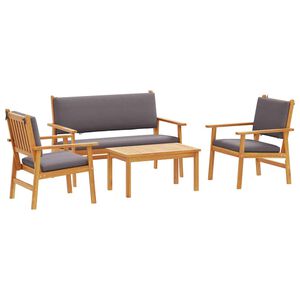 vidaXL Gartensofa-set 4 pcs Braun 120 x 65,5 x 79 cm Massivholz Akazie