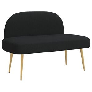 vidaXL Gepolsterte Bank mit R&uuml;ckenlehne Schwarz 110 x 60 x 76 cm