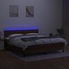 vidaXL Boxspringbett mit Matratze & LED Dunkelbraun 180x200 cm Stoff