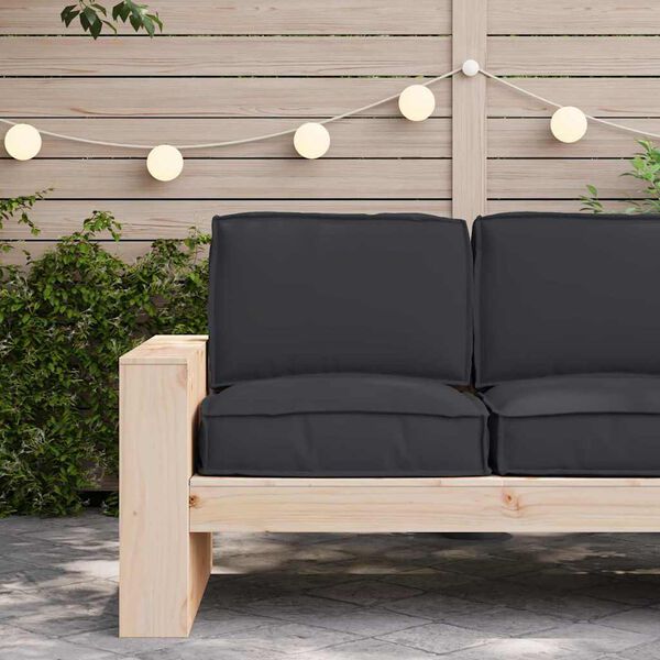 vidaXL Palettenkissenset 2 pcs Schwarz Oxford-Stoff