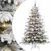 vidaXL K&uuml;nstlicher klappbarer Weihnachtsbaum Wei&szlig; 210 cm PE und PVC