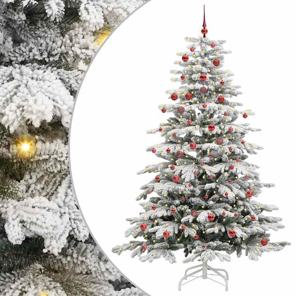 vidaXL K&uuml;nstlicher klappbarer Weihnachtsbaum Wei&szlig; 210 cm PE und PVC