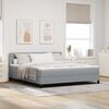 vidaXL Boxspringbett mit Matratze Hellgrau 180 x 200 cm Stoff