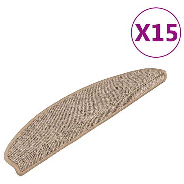 vidaXL Stufenmatten 15 Stk. 65x21x4 cm Braun Halbrund Gro&szlig;