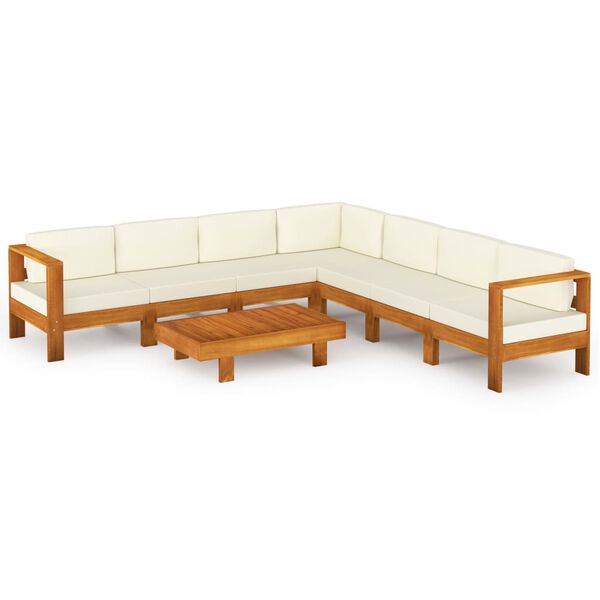 vidaXL 8-teiliges Garten-Lounge-Set mit Kissen 100 x 60 cm Akazienholz