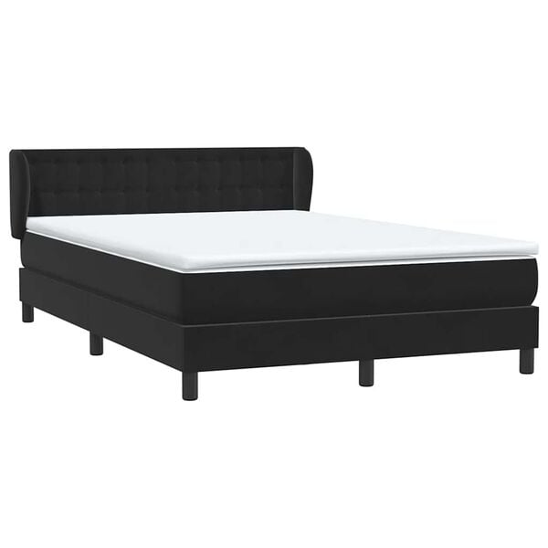 vidaXL Boxspringbett mit Matratze Schwarz 160x210 cm Samt