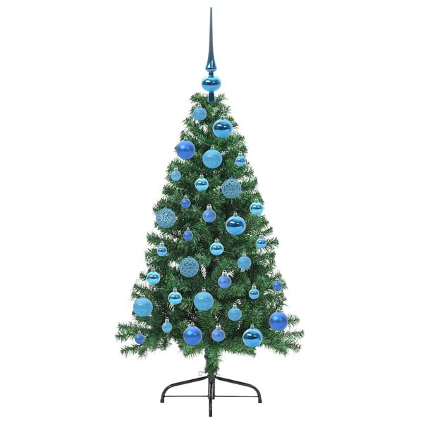 vidaXL K&uuml;nstlicher vorbeleuchteter Weihnachtsbaum Gr&uuml;n 120 cm PVC