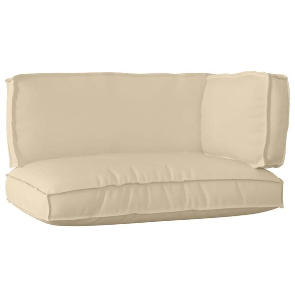 vidaXL Palettenkissenset 3 pcs Beige Oxford-Stoff