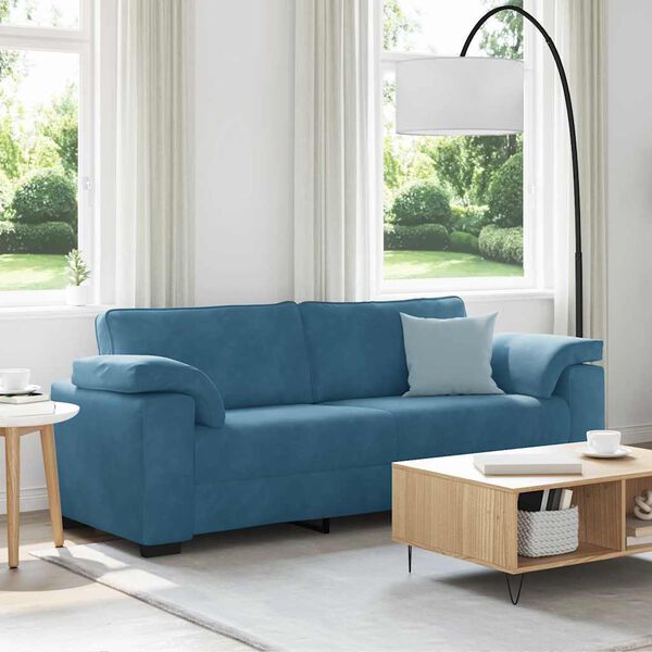 vidaXL 3-Sitzer-Sofa Blau 220x77x82 cm Samt