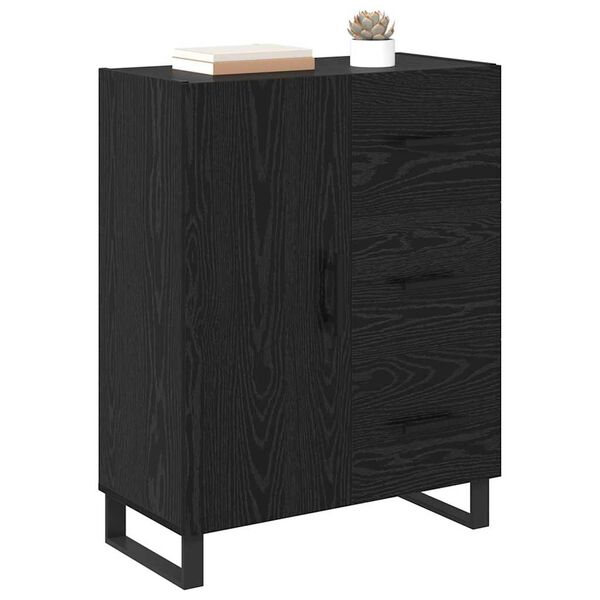 vidaXL Sideboard mit Schubladen Schwarz Eichen-Optik 69,5 x 34 x 90 cm