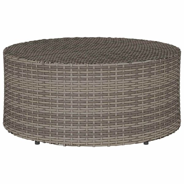 vidaXL Couchtisch f&uuml;r drau&szlig;en Grau &Oslash; 68 x 30 cm Poly-Rattan