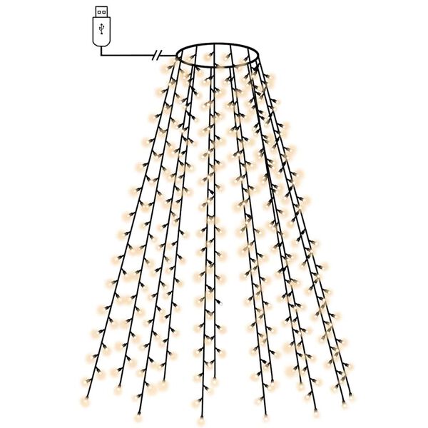 vidaXL Weihnachtsbaum-Lichternetz mit 150 LEDs Kaltwei&szlig; 150 cm