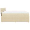 vidaXL Boxspringbett mit Matratze Creme 200x200 cm Stoff