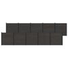 vidaXL zaunset 10 stk. 1737 x 186 cm WPC und Aluminium Schwarz