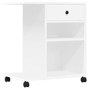 vidaXL Druckerst&auml;nder mit Rollen Wei&szlig; 60x40x68,5 cm