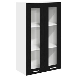 vidaXL H&auml;ngeschrank mit T&uuml;r Riga Schwarz Eichen-Optik 60 x 31 x 100 cm
