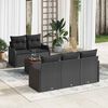 vidaXL Garten-Sofa-Set mit Kissen mit Speicher 6 pcs Schwarz