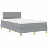 vidaXL Boxspringbett mit Matratze Hellgrau 120 x 200 cm Stoff