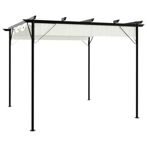 vidaXL Pergola mit Versenkbarem Dach Cremewei&szlig; 3x3 m Stahl