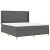 vidaXL Boxspringbett mit Matratze Dunkelgrau 180 x 200 cm Stoff