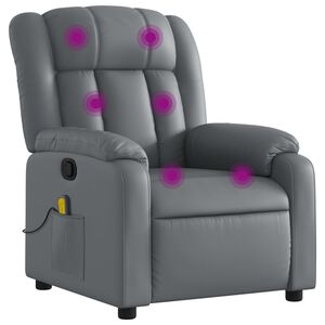 vidaXL Massagesessel Relaxsessel Grau Kunstleder