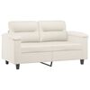 vidaXL 2-Sitzer-Sofa mit Kissen Creme 120 cm Kunstleder
