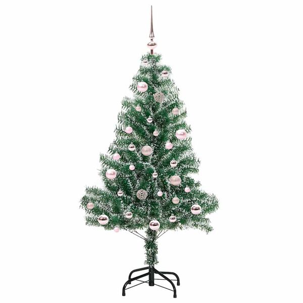 vidaXL K&uuml;nstlicher Weihnachtsbaum beschneit mit LED Licht 150 cm