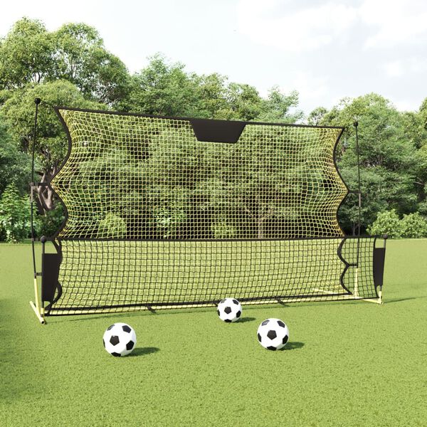 vidaXL Fußball-Rebounder Schwarz und Gelb 183x85x120 cm Polyester