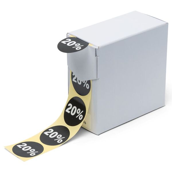 rillprint Rabatt-Aufkleber 250 Stk. x 5 Rollen Schwarz und Wei&szlig;