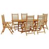 vidaXL 7-tlg. Garten-Essgruppe Polypropylen und Massivholz Beige
