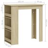 vidaXL Bartisch mit Regal Sonoma-Eiche 102x50x103,5 cm Holzwerkstoff