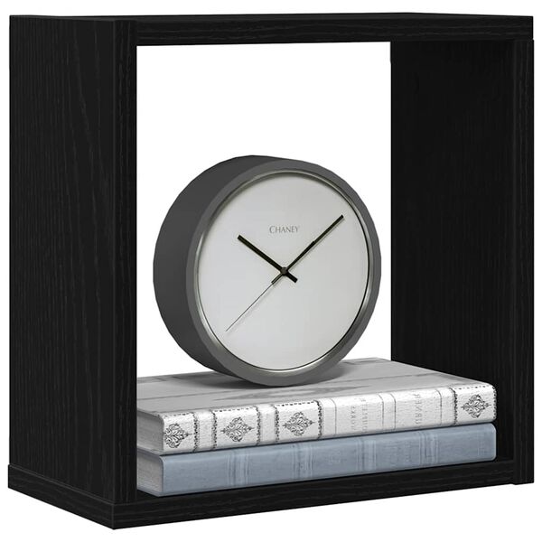 vidaXL W&uuml;rfel-Wandregale 4 Stk. Schwarz Eichen-Optik 30x15x30 cm