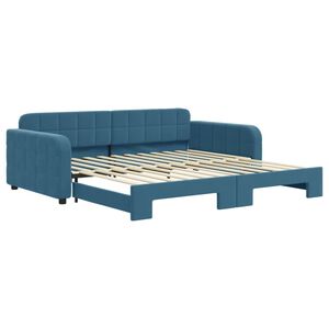 vidaXL Tagesbett Ausziehbar Blau 100x200 cm Samt