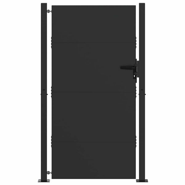 vidaXL Gartentor Schwarz 105 x 175 cm Pulverbeschichteter Stahl