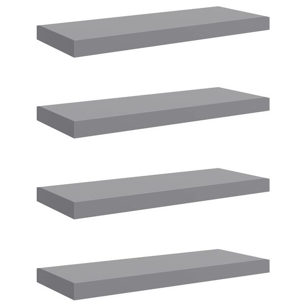 vidaXL Schweberegale 4 Stk. Grau 60x23,5x3,8cm MDF