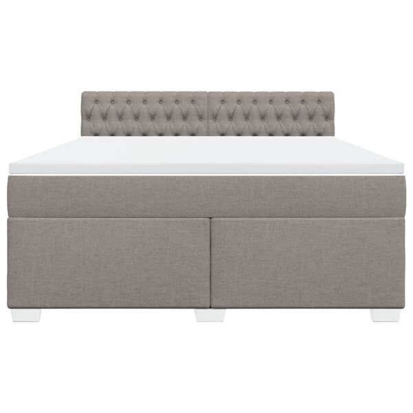 vidaXL Boxspringbett mit Matratze Taupe 180x200 cm Stoff