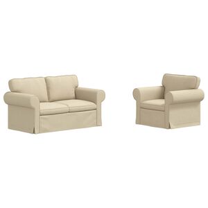 vidaXL Sofa 2 pcs Creme