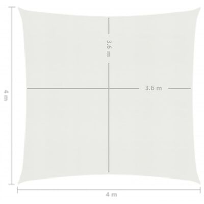 vidaXL Sonnensegel 160 g/m² Weiß 4x4 m HDPE