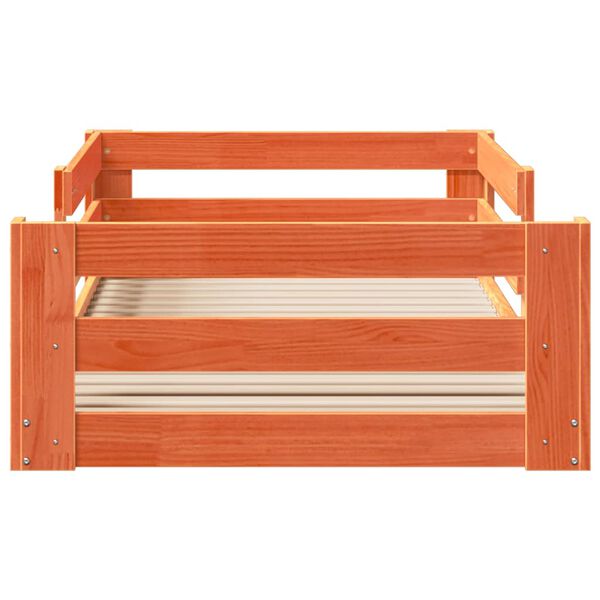 vidaXL Massivholzbett ohne Matratze Wachsbraun 90x190 cm Kiefernholz