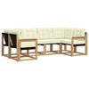 vidaXL Outdoor-Sofagarnitur mit Kissen 6 pcs Wei&szlig; und Creme