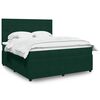 vidaXL Boxspringbett mit Matratze Dunkelgr&uuml;n 180x200 cm Samt