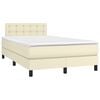 vidaXL Boxspringbett mit Matratze Creme 120x200 cm Kunstleder